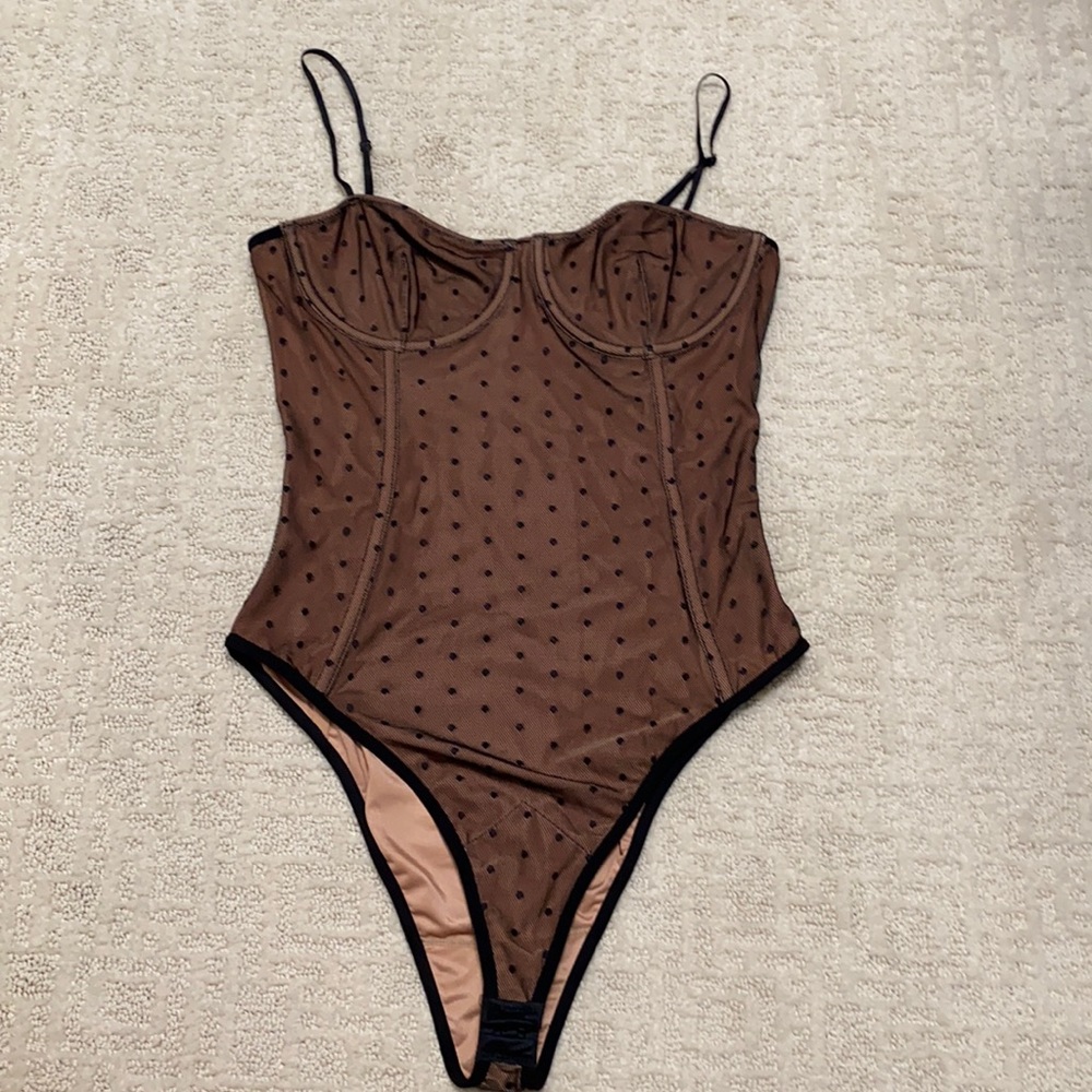 White fox polkadot Bodysuit